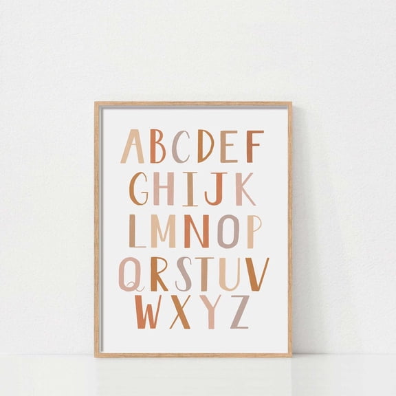 Alphabet Boho Abc Poster Neutral Nurserynursery S Educational Playroom Homeschool Poster, Unframed Poster Size 8x12