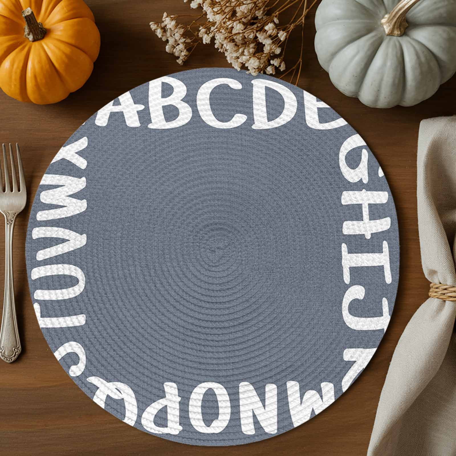 Alphabet Border Round Braided Placemats 13