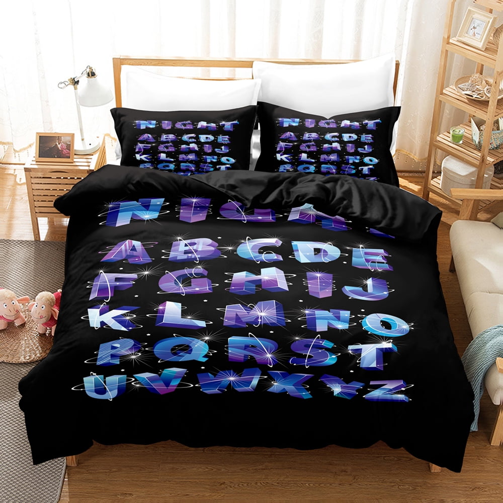 Alphabet Boys Kids Bedding Set Size Science Comforter Set Colorful ...