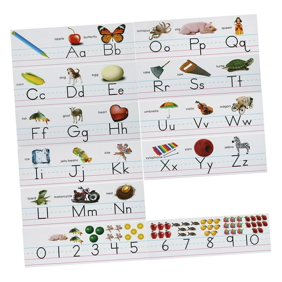 Alphabet Bulletin Board Set for Classroom, ABC And Numbers 0-10 Strip Border for Wall, Learning Supplies for Kindergarten/Nursery/Preschool Decoration