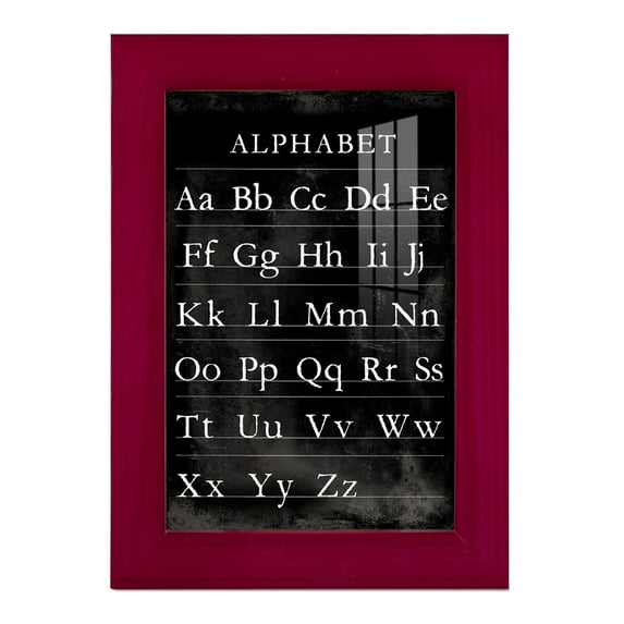 Alphabet Chart - Framed Print w/glass - Cherry Red