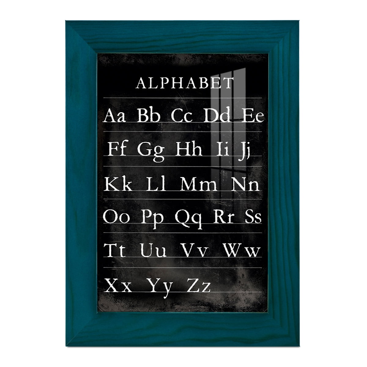 Alphabet Chart - Framed Print w/glass - Ocean Blue