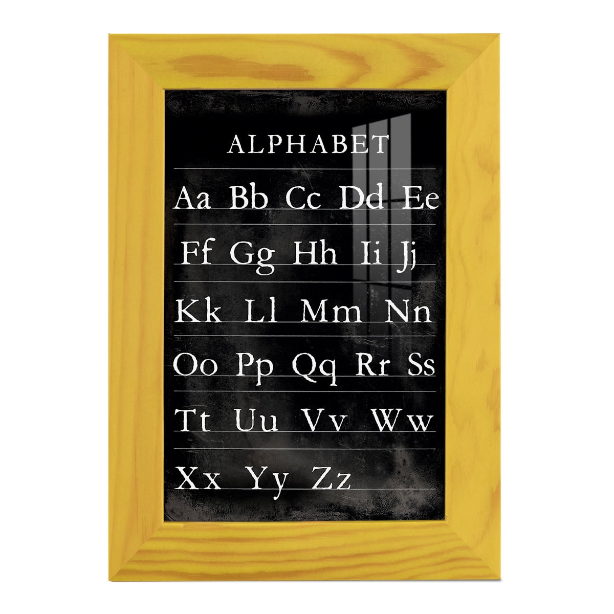 Alphabet Chart - Framed Print w/glass - Sunflower Yellow