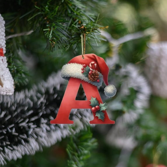 Alphabet Christmas Ornaments 26 Letter Set Personalized Acrylic Tree Decorations DIY Holiday Decor for Home Office