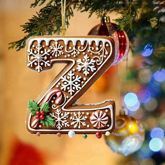 Alphabet Christmas Ornaments Set Personalized Acrylic Letter Decor for Tree Hanging Holiday Decorations Xmas Party Decor