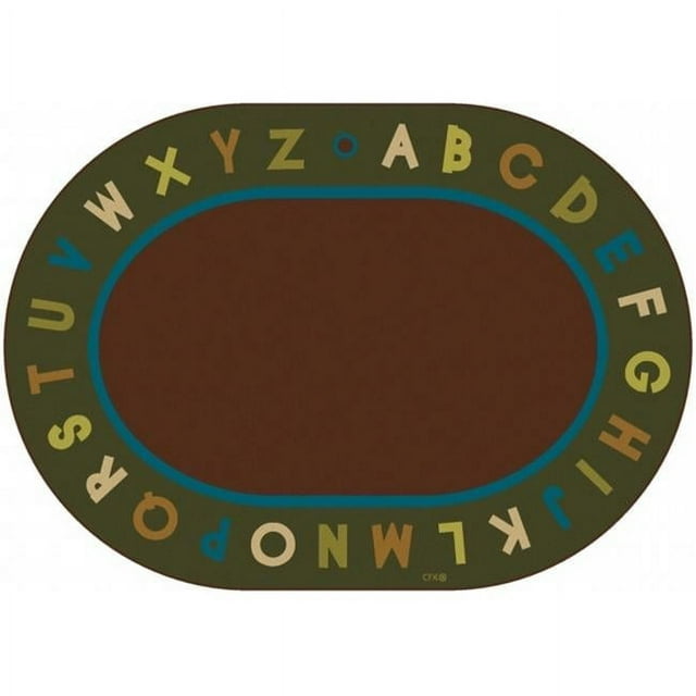 Alphabet Circletime - Nature - 8.25 ft. x 11.67 ft. Oval Carpet
