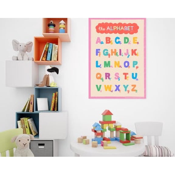 Alphabet Classroom Poster Colorful Abcs For Elementary Kindergarten Preschool Classrooms Kids Artwork, Poster Only