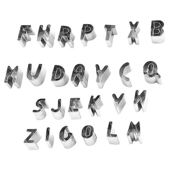 Alphabet Cookie Cutters Set for Biscuits and Candy Mold, Fruitcake Stamps for Party Baking