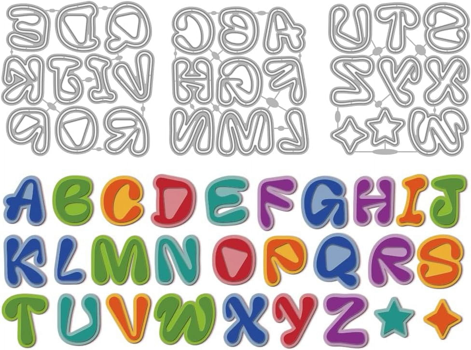 Alphabet Cutting Die 26 Letters Star Letters Metal Cutting Dies Carbon ...