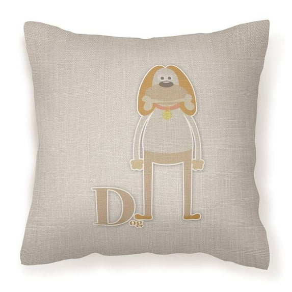 Alphabet D For Dog Fabric Decorative Pillow