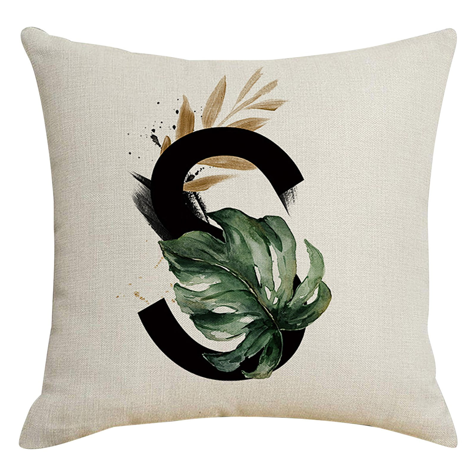 Alphabet Decorative Pillow Covers 18x18 Inch Pink Letter A Pillow