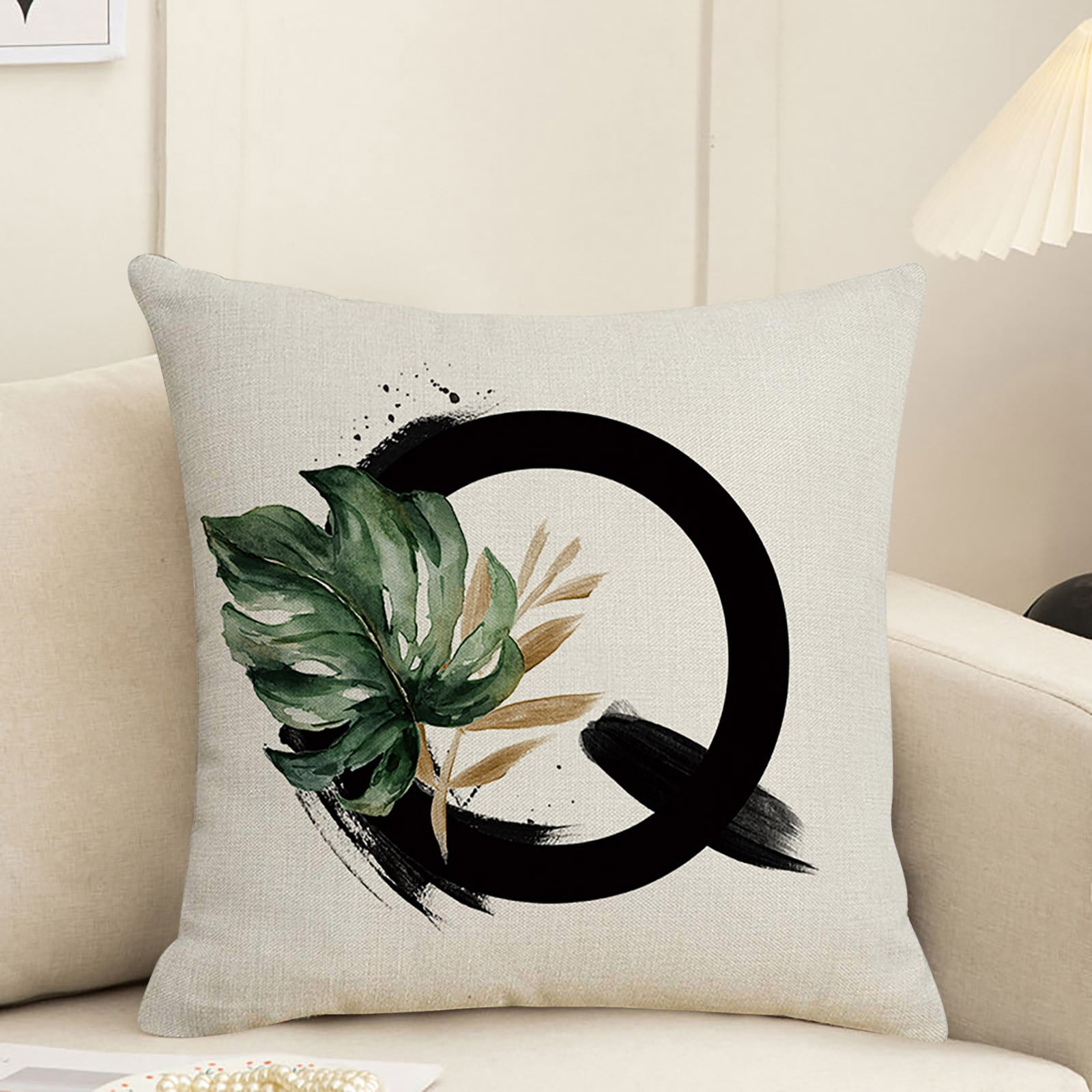 Alphabet Decorative Pillow Covers 18x18 Inch Pink Letter A Pillow