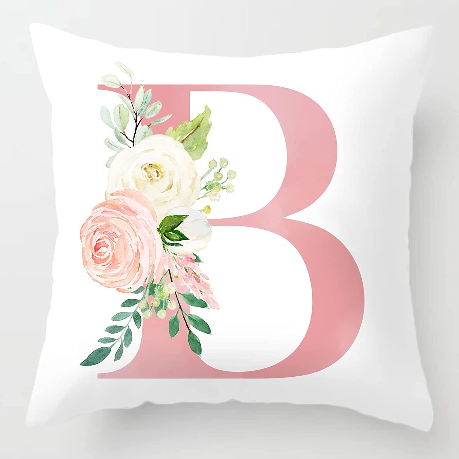 Alphabet Decorative Pillow Covers Pink Letter R Pillow Covers Floral