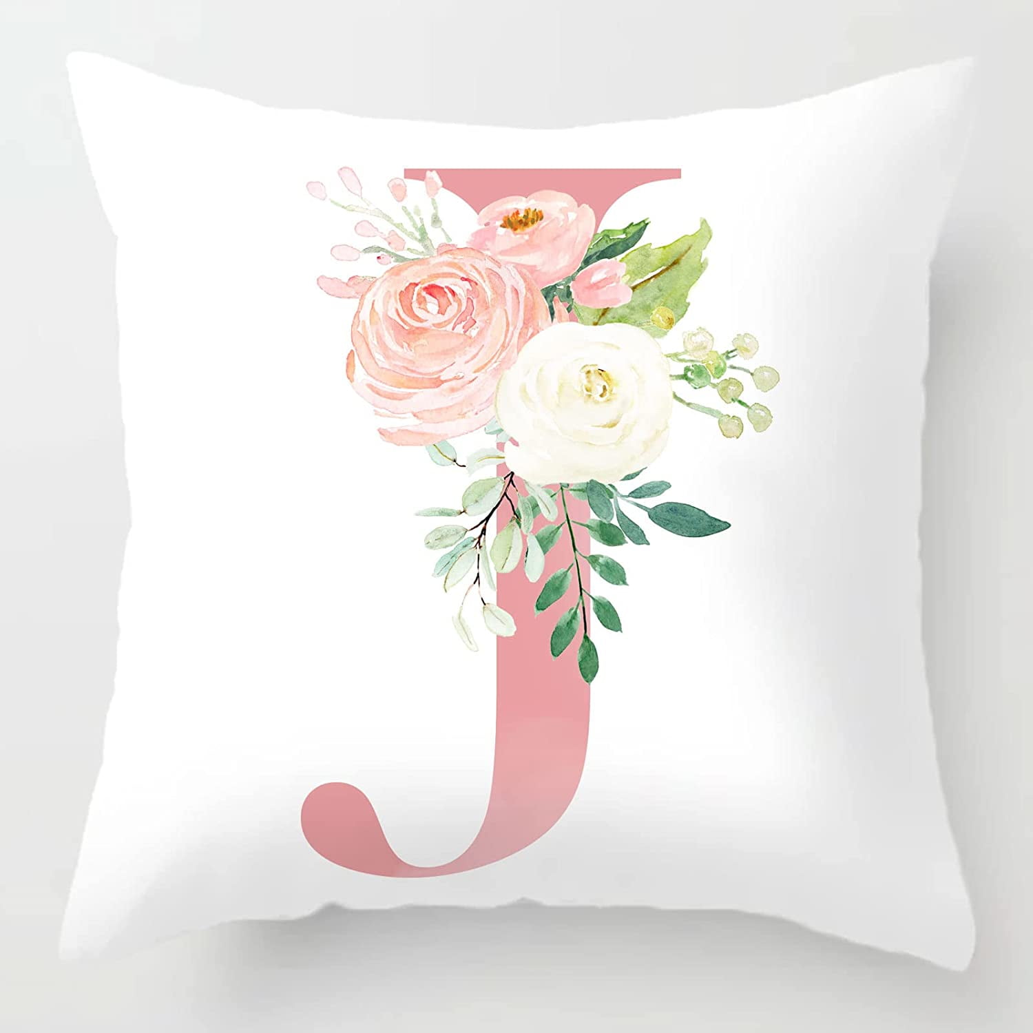 Alphabet Decorative Pillow Covers Pink Letter R Pillow Covers Floral