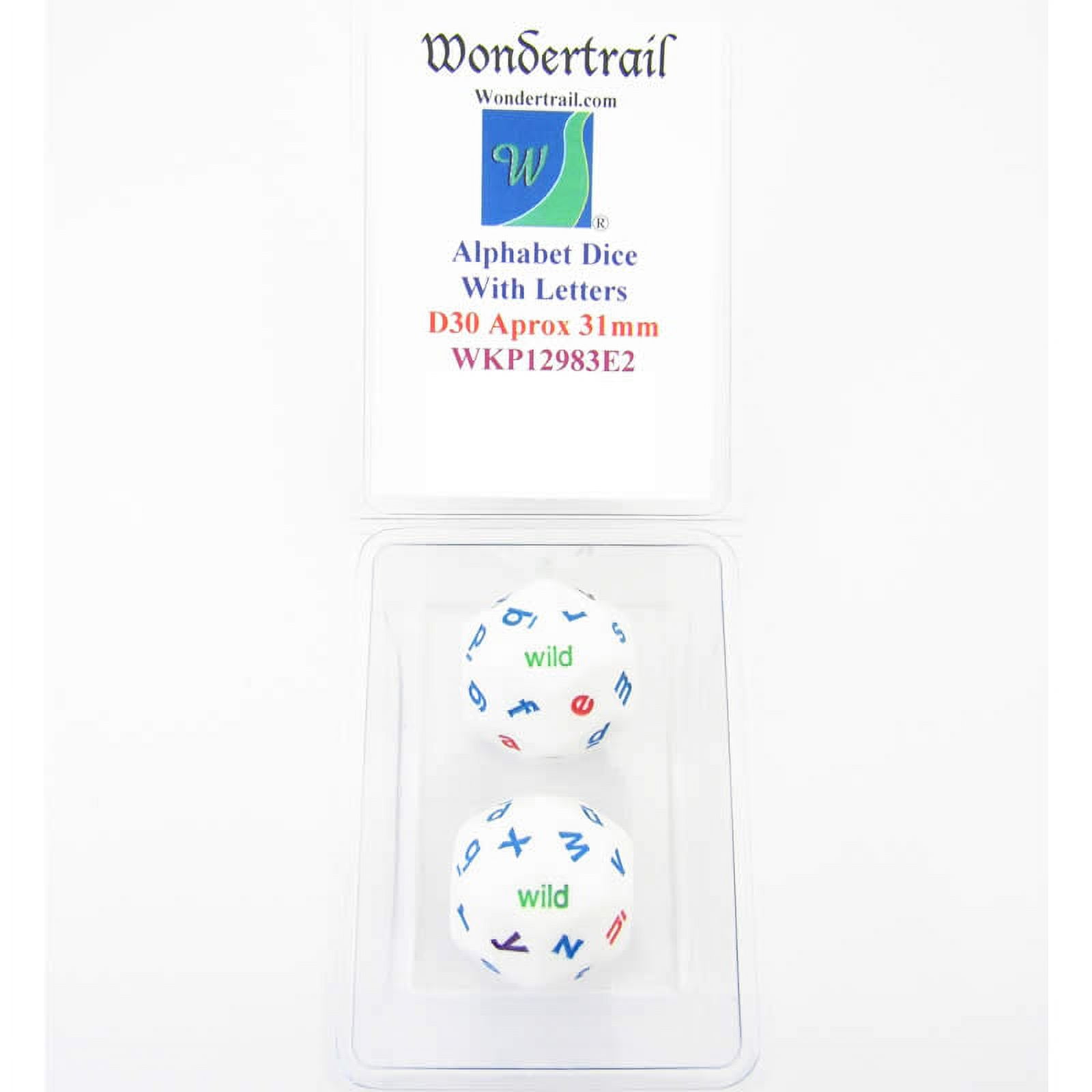 Alphabet Dice White 4 Color Letters D30 31mm Wondertrail - Walmart.com, image size:1600x1600