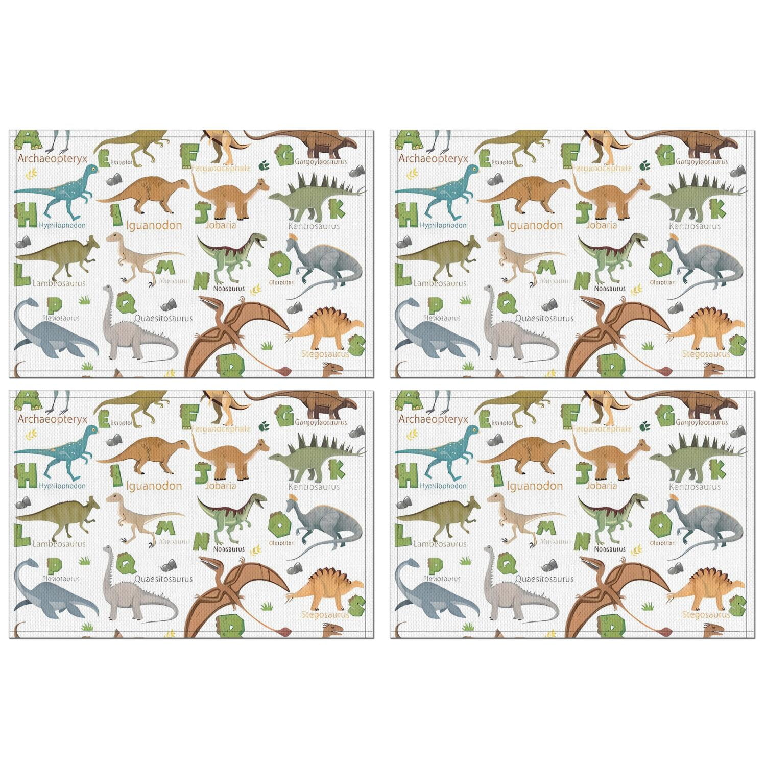 Alphabet Dinosaur Names Chart Pattern Summer Placemats Table Placemats ...