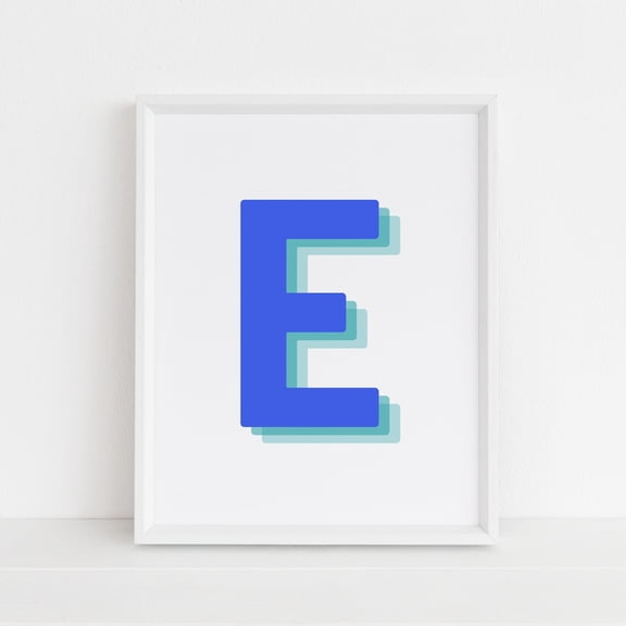 Alphabet E Blue And Green Gradient Modern Letter Decor For Home And Office Initial E