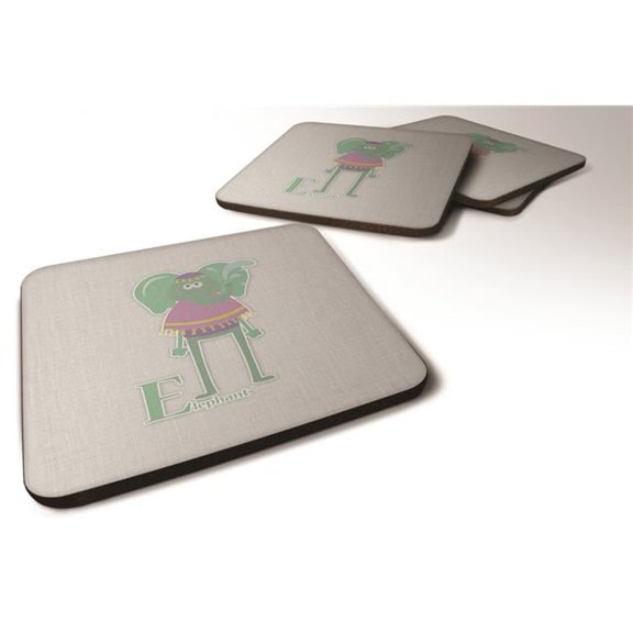 Alphabet E For Elephant Foam Coasters - Set of 4