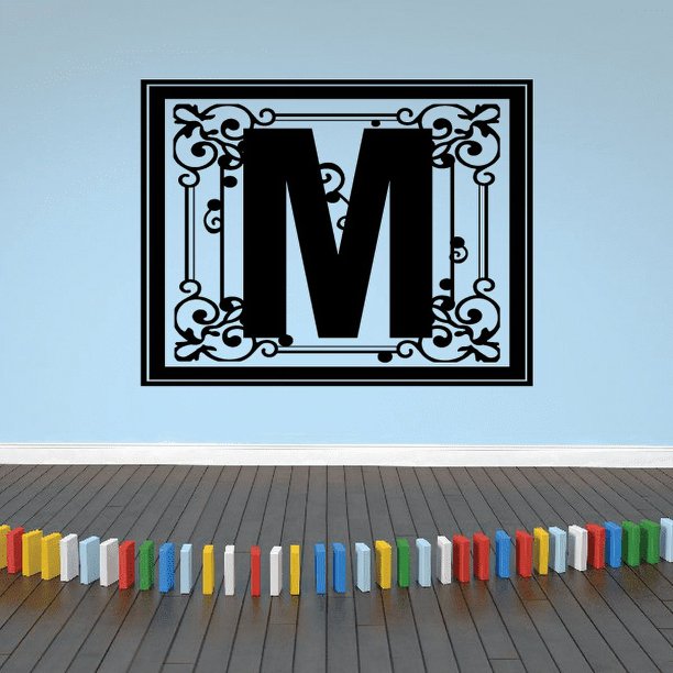 Alphabet Elegant M Wall Decal Vinyl Decal Car Decal 36 Inches