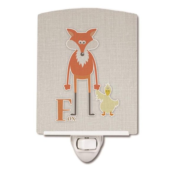 Alphabet F for Fox Ceramic Night Light