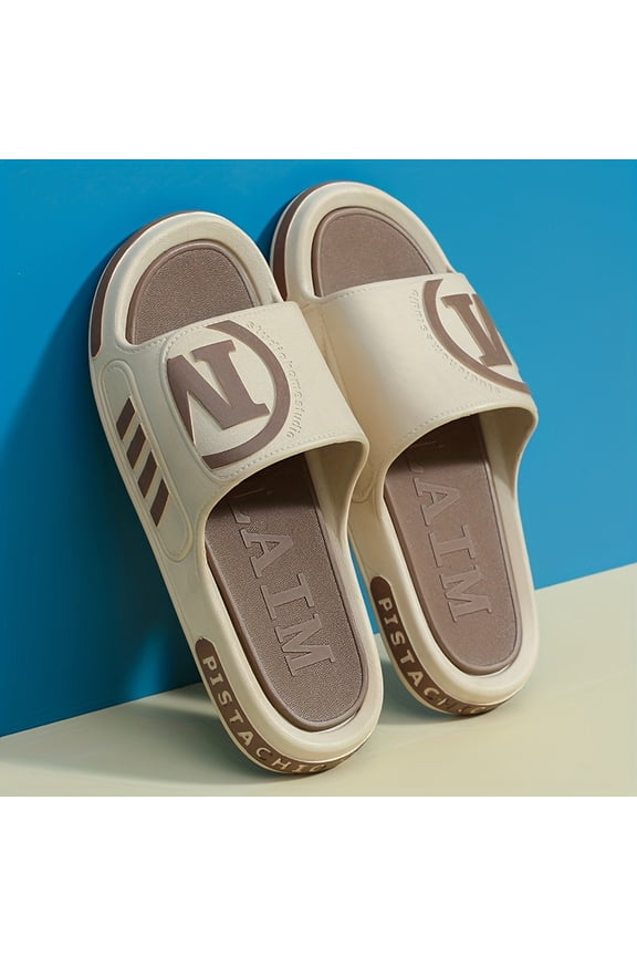 Alphabet Fashion Slides - Vibrant Creative Design, Ultra-Lightweight, Breathable, Open-Toe, Comfortable Slippers for Indoor, Outdoor, Beach, Shower, Spring, and Summer Wear