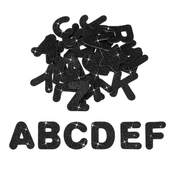 Alphabet Foam Stickers, 104Pcs Letters A-Z EVA Self Adhesive Glitters Foam Shape Sticker Craft Supplies for Scrapbook Card DIY Making Home Decor, Black