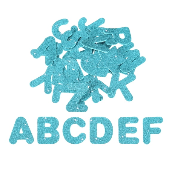 Alphabet Foam Stickers, 104Pcs Letters A-Z EVA Self Adhesive Glitters Foam Shape Sticker Craft Supplies for Scrapbook Card DIY Making Home Decor, Blue