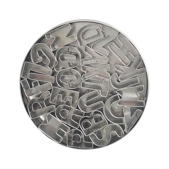 Alphabet Fondant Cutter Set by Celebrate It â€“ 27 Stainless Steel Letter Cutters for Cakes - Cookies & Decorating - 6 Pack