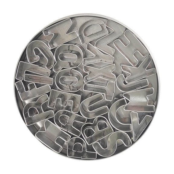 Alphabet Fondant Cutter Set by Celebrate It 27 Stainless Steel Letter Cutters for Cakes - Cookies & Decorating - 6 Pack