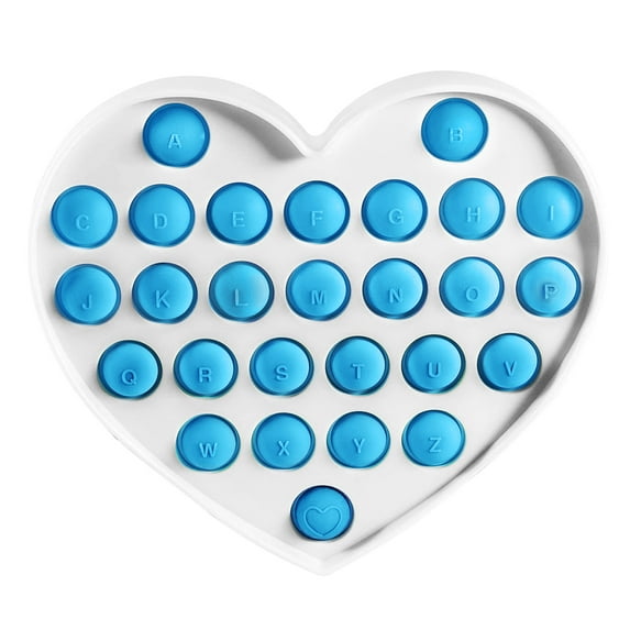 Alphabet Heart Push Pop Dimple Bubble Popper Pressure Relief - Heart - Blue ( 2 Pack )