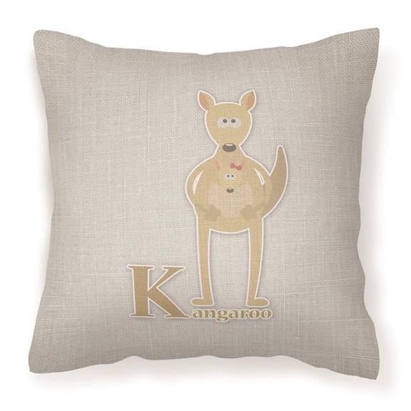 Alphabet K For Kangaroo Fabric Decorative Pillow