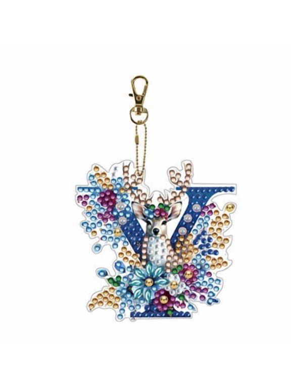Alphabet Keychain DIY Bag Charm Hanging Ornament Fun Crafting Experience and Eye-Catching Festive Detail for Tote Bag Backpack and Holiday Decoration
