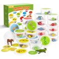 Alphabet Learning Toys for Toddlers, 104 Flash Cards and 26 Animal