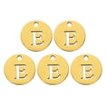 thumbnail image 2 of Alphabet Letter Charm Letter Q 12mm 1/2\"  Round Capital Alphabet Charm Gold Tone For DIY Jewelry Making 5 Pack 2 of 14