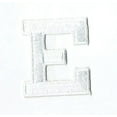 thumbnail image 1 of Alphabet Letter - E - Color White - 2" Block Style - Iron On Embroidered Applique Patch, 1 of 1