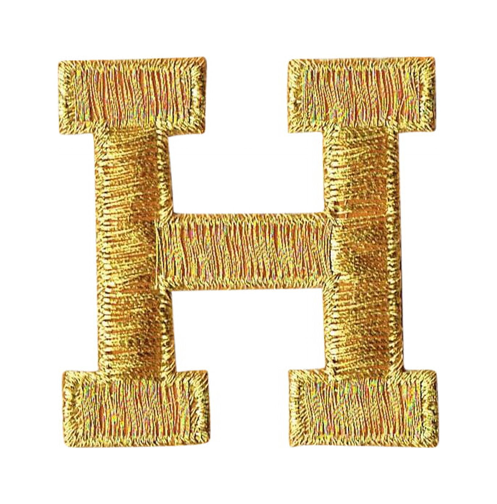 26 Letter Set Chenille Iron On Glitter Varsity Letter Patches - Pink  Chenille Fabric With Gold Glitter Trim - Sew or Iron on - 5.5 cm Tall 