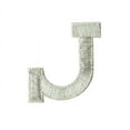 thumbnail image 1 of Alphabet Letter - J - Color Silver - 2" Block Style - Iron On Embroidered Applique Patch, 1 of 1