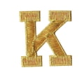 thumbnail image 1 of Alphabet Letter - K - Color Gold - 2" Block Style - Iron On Embroidered Applique Patch, 1 of 1