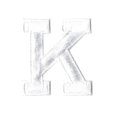 thumbnail image 1 of Alphabet Letter - K - Color White - 2" Block Style - Iron On Embroidered Applique Patch, 1 of 1