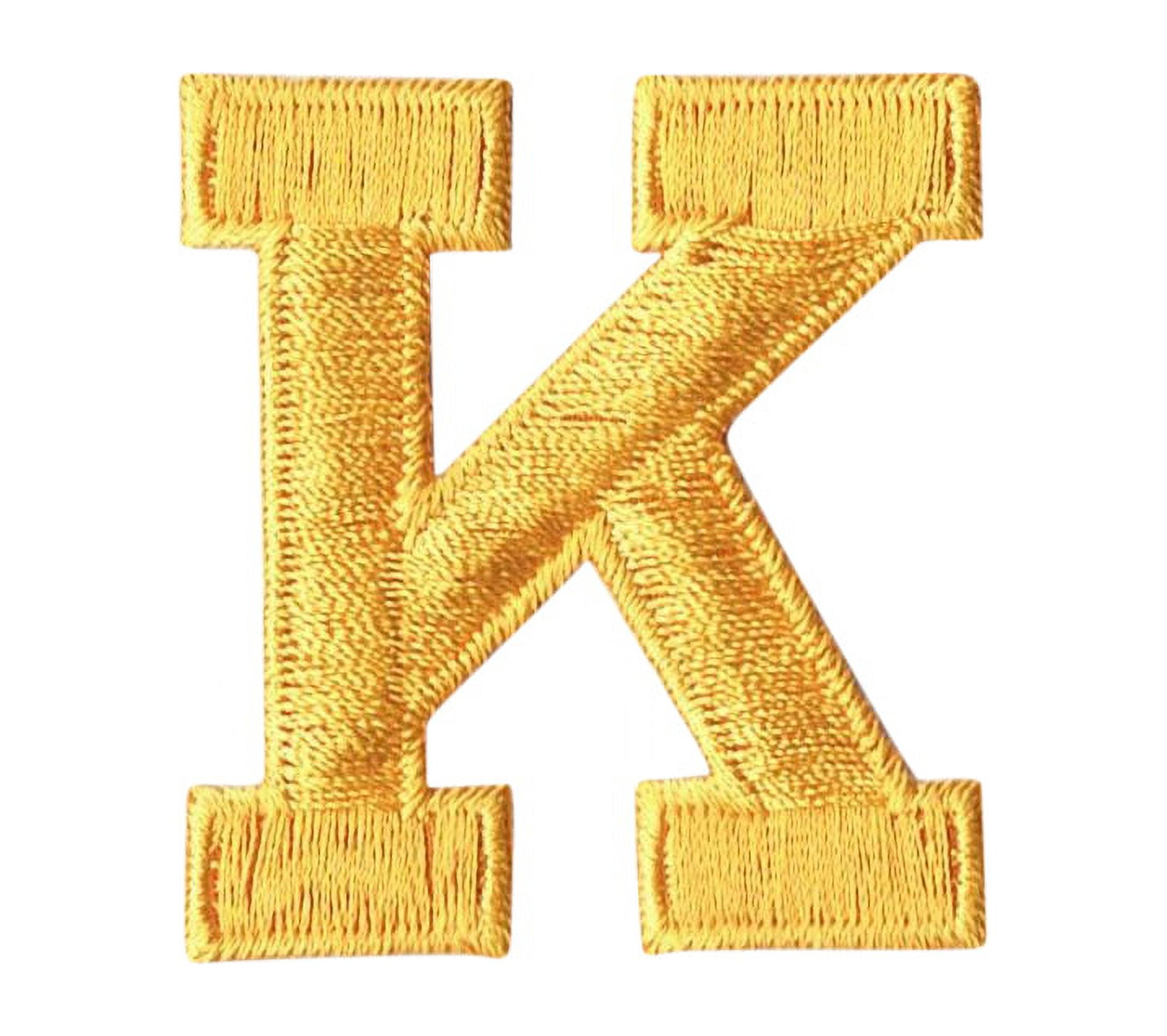 Red Embroidered Letter Iron-On Patch K - 3