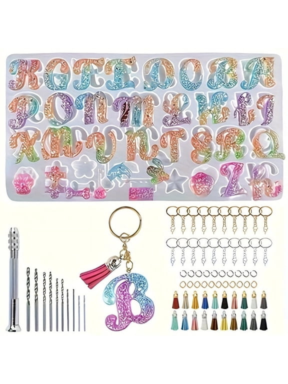 Alphabet Letter Keychain Resin Mold Kit