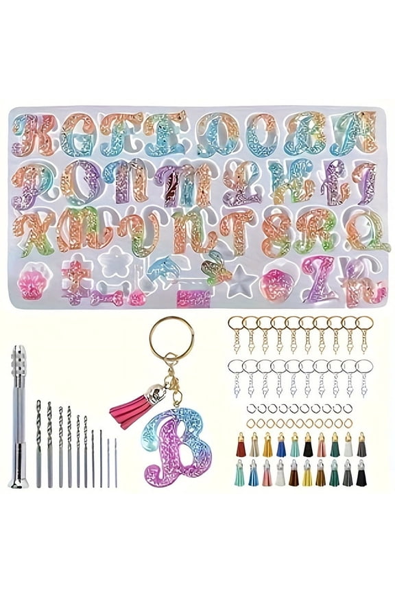 Alphabet Letter Keychain Resin Mold Kit