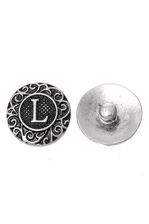 Alphabet Letter L Chunk Snap Button Pendant Fits Snaps Chunk Bracelet