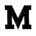 thumbnail image 1 of Alphabet Letter - M - Color Black - 2" Block Style - Iron On Embroidered Applique Patch, 1 of 1