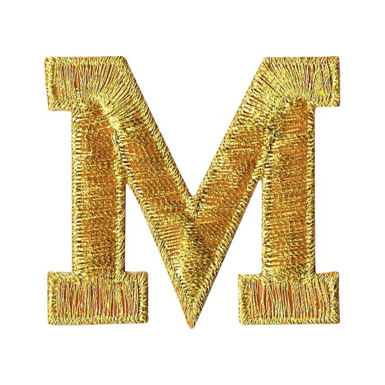 Gold Embroidered Iron on Letters Applique Patch,iron on Name Letters Patch  for T-shirt or Coat,decoration Embroidery Iron on Patches 