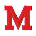 thumbnail image 1 of Alphabet Letter - M - Color Red - 2" Block Style - Iron On Embroidered Applique Patch, 1 of 1
