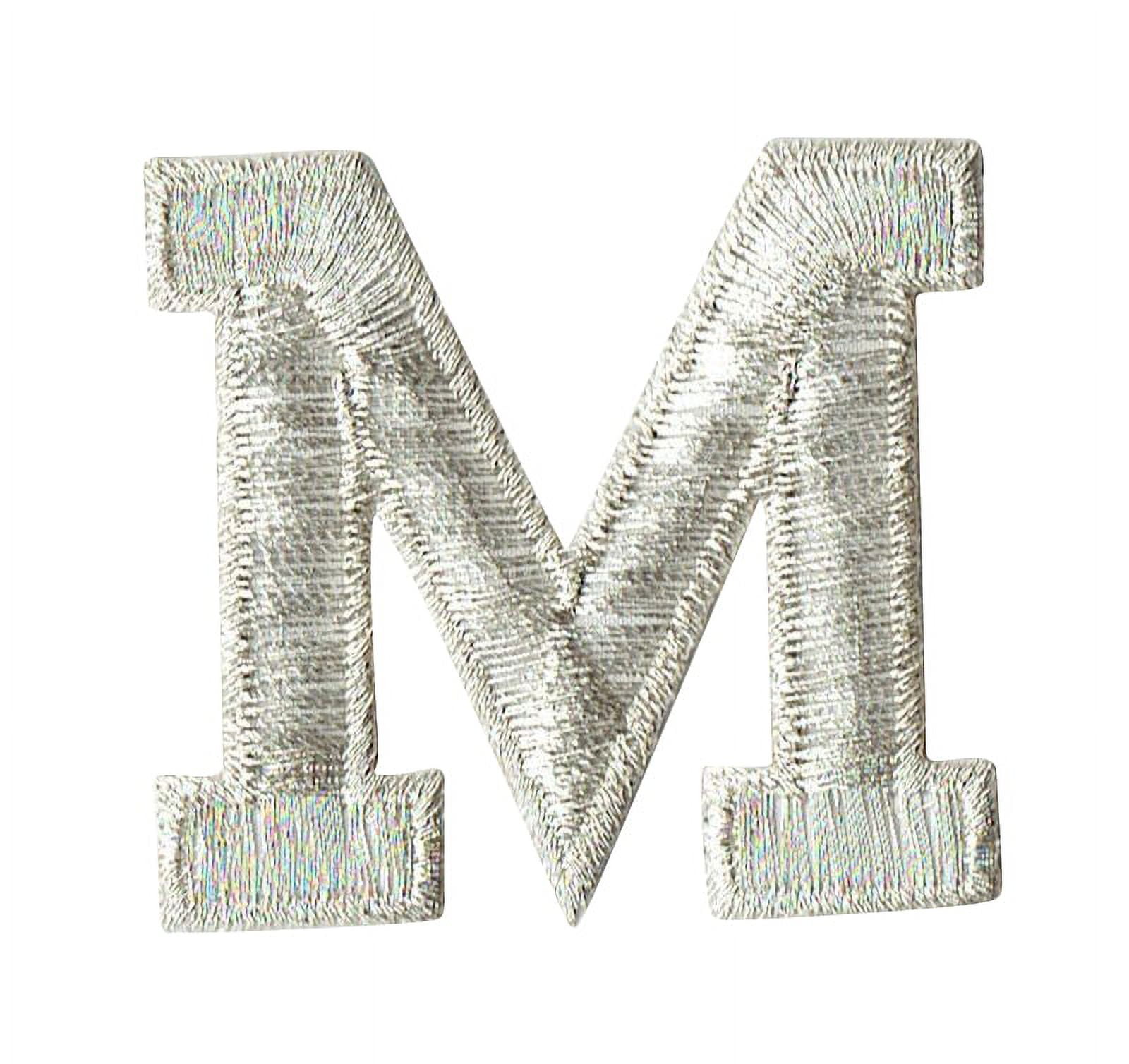 Multi Color Sequins Alphabet Letter M Patch