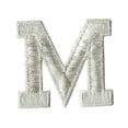 thumbnail image 1 of Alphabet Letter - M - Color Silver - 2" Block Style - Iron On Embroidered Applique Patch, 1 of 1