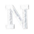 thumbnail image 1 of Alphabet Letter - N - Color White - 2" Block Style - Iron On Embroidered Applique Patch, 1 of 1