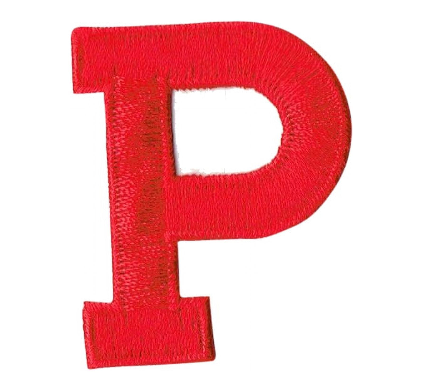 3 Embroidered Iron-On Letter Patches, Alphabet Appliques, Letter Patches  for Clothing, DIY Craft - Red/White